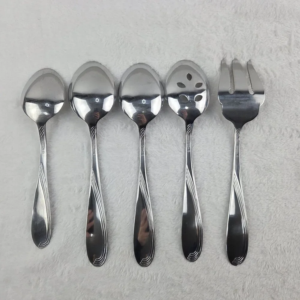 Oneida Camber Cresta Windswept Scroll 5 Pc Serving Set Stainless